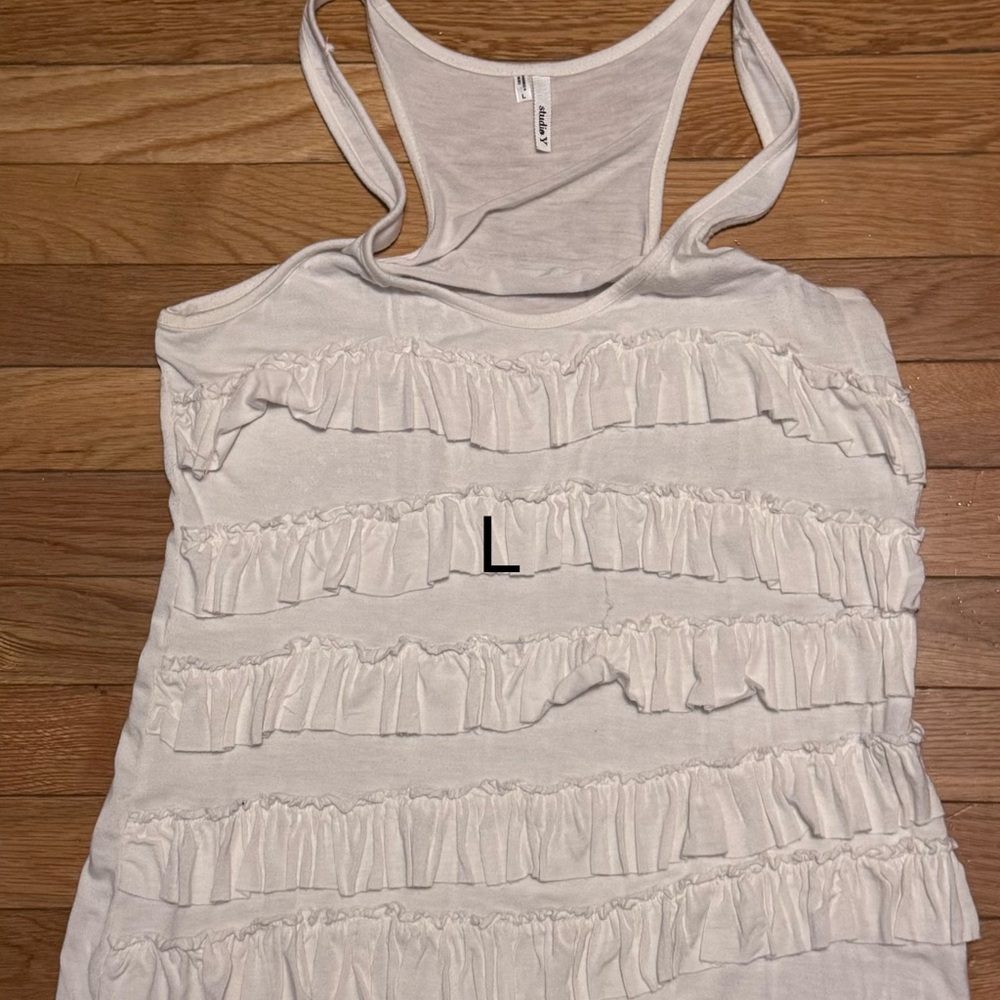 Maurices Cream Ruffled Tank Top
